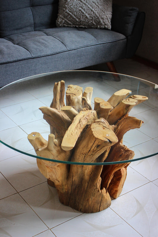 Mesa Tronco Raíz de Madera - Mesa de Centro