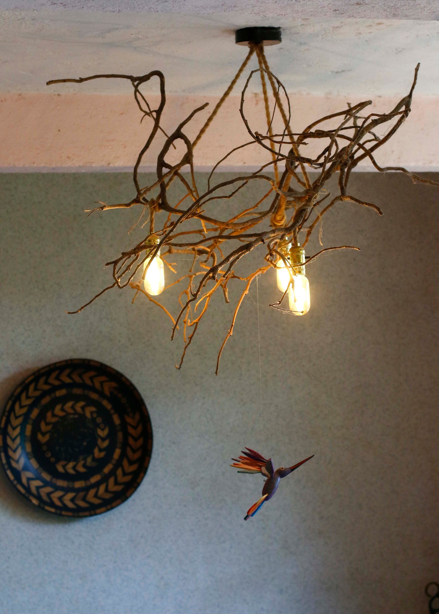 Candelabro de Madera de Hiedra Natural