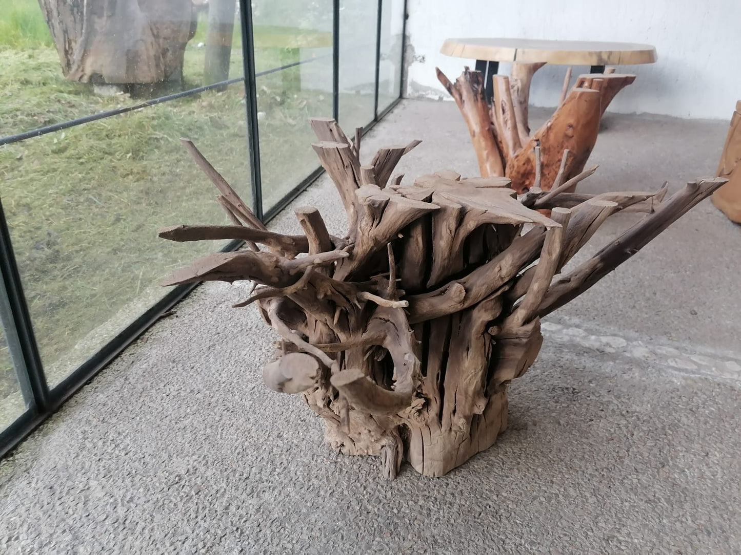 Mesa Tronco Raíz de Madera - Mesa de Centro