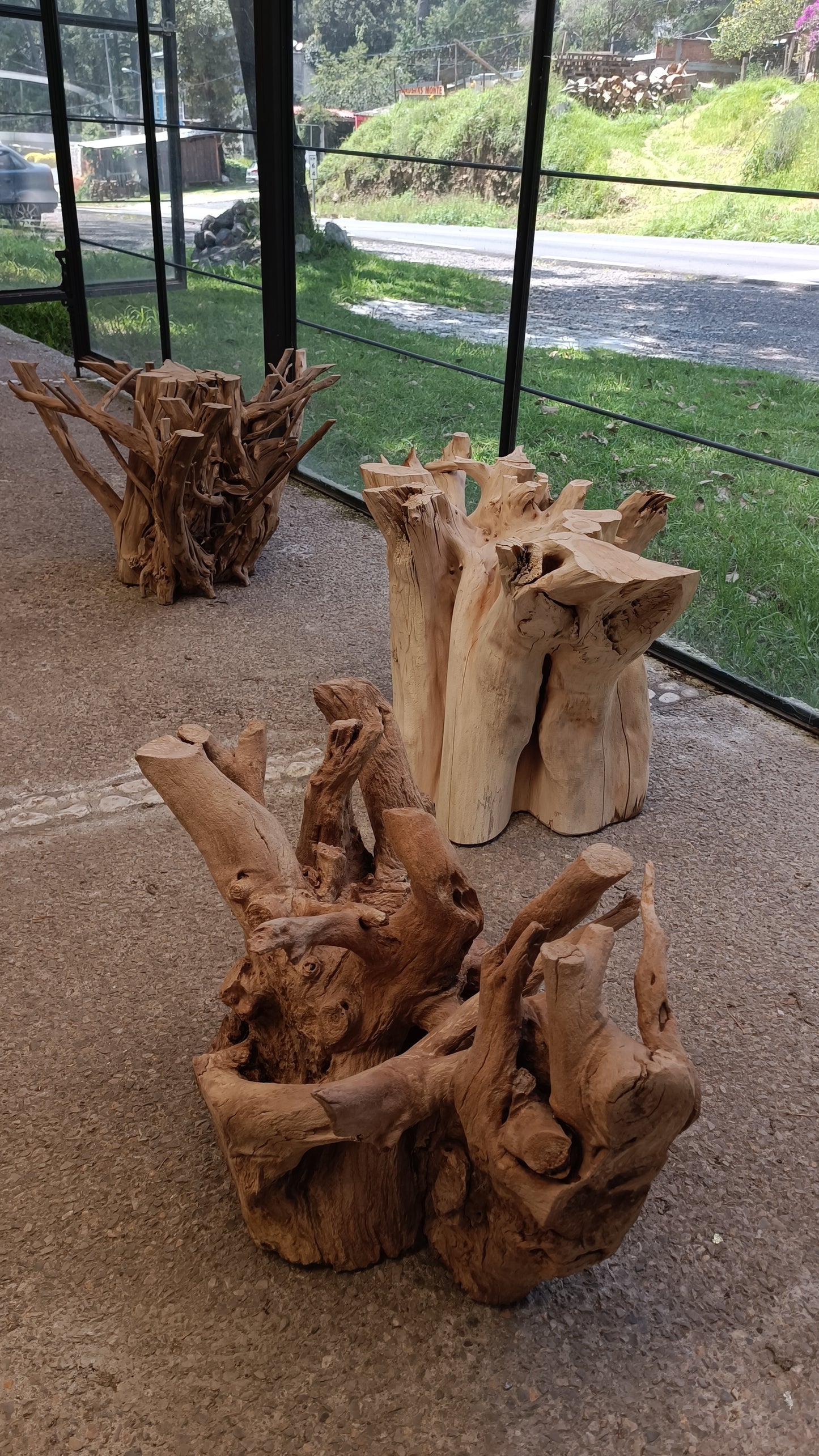 Mesa Tronco Raíz de Madera - Mesa de Centro