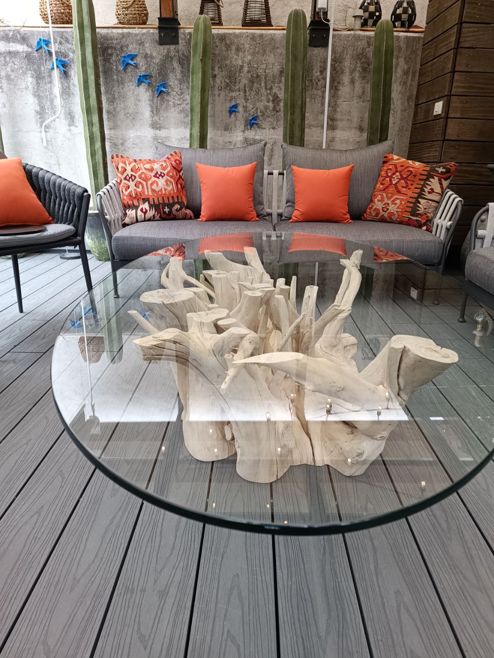 Mesa Tronco Raíz de Madera - Mesa de Centro