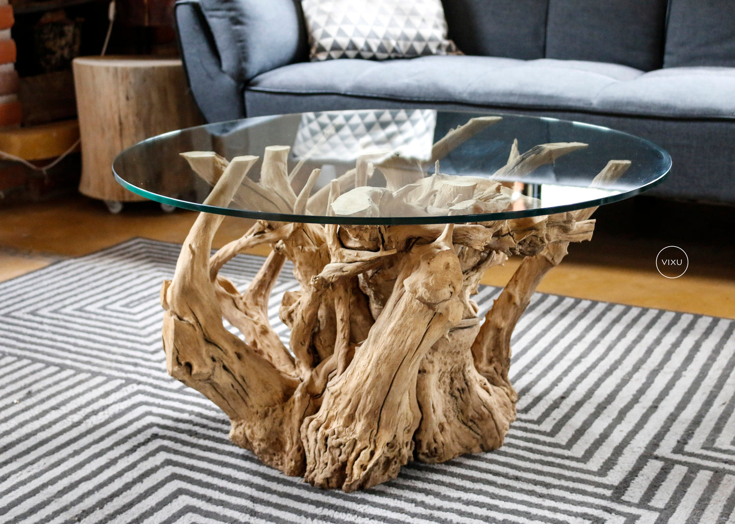 Mesa Tronco Raíz de Madera - Mesa de Centro