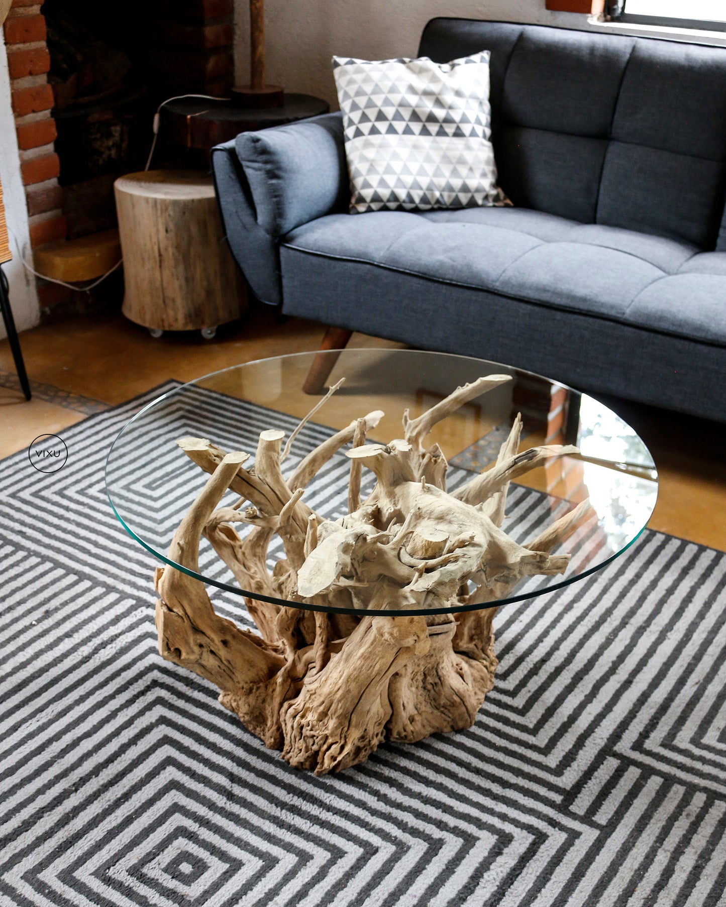 Mesa Tronco Raíz de Madera - Mesa de Centro